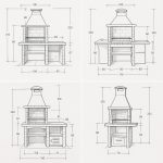 Tres planos de barbacoas de obra